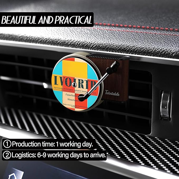 Maicican 12PCS Customizable Car Air Freshener Vent Clip, Pop Singer Album Cover Record Player Shape, Music Lover Gifts. (cust