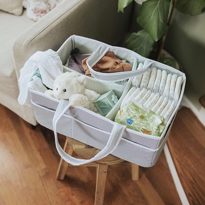 Lily Miles Baby Diaper Caddy - Organizer Tote for Infant Boy or Girl - Baby Shower Basket - Nursery Must Haves - Registry Fav