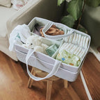 Lily Miles Baby Diaper Caddy - Organizer Tote for Infant Boy or Girl - Baby Shower Basket - Nursery Must Haves - Registry Fav