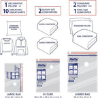 Hefty Shrink-Pak Starter Kit - 2 Large, 1 XL Cube, 1 Jumbo Vacuum Seal Storage Bag and Hand Pump – Space Saver Bags for Cloth