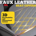 LINGVIDO Car Seat Covers Full Set (5 Seats) - Premium Perforated Nappa Leather, Waterproof Shield, Omni-Adapt Fit SUVs Sedans