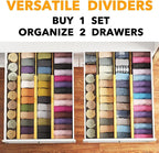 SpaceAid Bamboo Dresser Drawer Dividers 6 Pack, 4.65“ High Adjustable 17“-22” Drawer Organizers, Expandable Organization for 