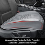 2-Pack Leather Front Car Seat Covers - Bottom Car Seat Covers Fully Wrapped, Non-Slip and Waterproof, Fits Most Vehicles Gray