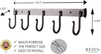 RTZEN Wall Mount Hook Set - Wrought Iron Decorative Rustic Metal Coat Hooks for Hanging - Handcrafted Classic Farmhouse Wall 