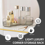 YCIA&DONE Corner Bathroom Counter Organizer, Makeup Organizer for Vanity, Skincare Cosmetic Perfume Tray, Corner Countertop S