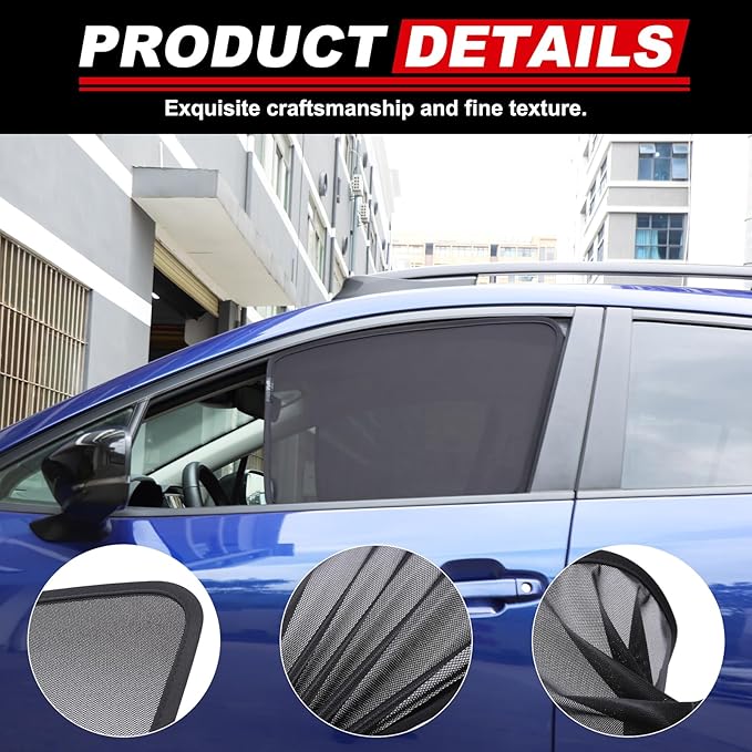 Car Window Shade Compatible with Subaru Crosstrek 2024 2025 2026, Front Rear Mesh Side Window Sun Shade Glare Shield and UV Rays Protection Accessories (Front Window)