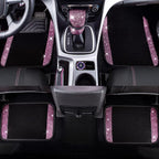 CAR PASS Bling Rhinestone Car Seat Covers Leather Shining Diamond Car Floor Mats Carpet with Anti-Slip Nibs Bling Diamonds Ca
