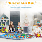 SAM AND MABEL Toy Storage Basket and Play Mat – 13" x 13" x 13" Stackable and Collapsible Cubby Box Organizers for Kids Playr
