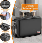 DocSafe Fireproof Document Box with Lock＆Shoulder Strap, Hard-Shell Case File Organizer with Accordion File Folder, Multi-Lay