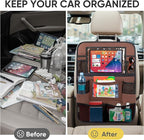 BALEINE Backseat Car Organizer, Back Seat Car Organizers and Storage, Kick Mats Back Seat Protector, Travel Accessories for Most Automotive (1 Pack, Mocha)
