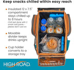 High Road CarHop Car Seat Organizer for Kids and Adults with Cup Holder Tray, Side Pockets and Cooler Compartment (Medium, Gray)