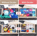 40Pcs Drawer Dividers, Adjustable Drawer Organizer for Socks, Underwear, Makeup, Can Help Tidy Kitchen, Bedroom, Dresser Blac