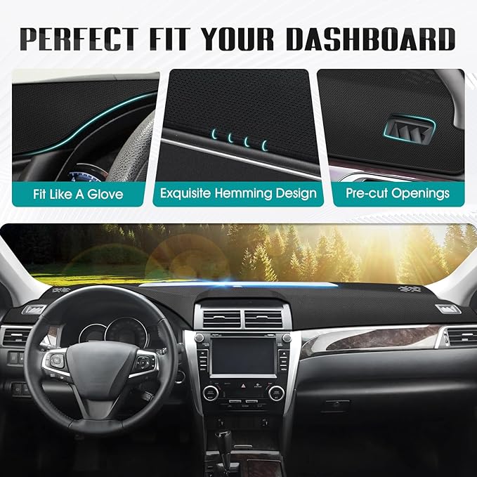 FIILINES Dash Cover for Toyota Camry XV50 2015 2016 2017,Dashboard Mat Accessories Dash Cover Sunshade Nonslip Mesh Protector
