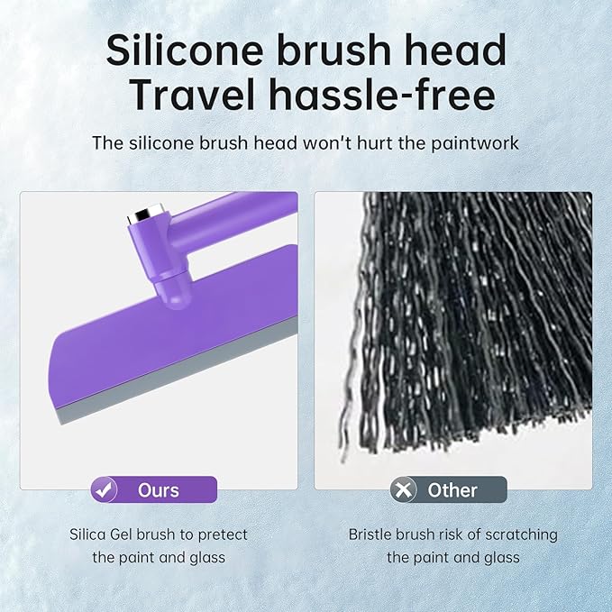REALYOU 49.2" Snow Brush & Ice Scraper for Car Windshield, Upgraded Extendable Snow Brush with 360° Pivoting Brush Head and Foam Grip for Car Auto Truck SUV