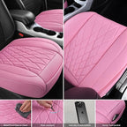 CAR PASS 2 Pack Leather Front Car Seat Covers, Bottom Seat Covers Full Wrapped with Storage Pocket, Anti-Slip Leather Seat Pr