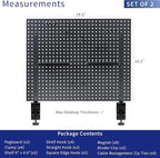 VIVO Steel Clamp-on Desk Pegboard, 60 x 24 inch Privacy Panel, Magnetic Peg Board, Office Accessory Organizer, Above or Below