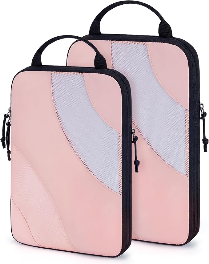 BAGSMART Compression Packing Cubes, 6 Set/4 Set/2 Set Travel Packing Cubes for Carry on Suitcases, Compression Suitcase Organ