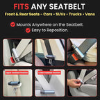 Car Emergency Escape Tool – Seatbelt-Mounted 2-in-1 Window Breaker & Seat Belt Cutter – Tungsten Safety Hammer – Universal Fi