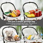 Cowboy Car Trash Can with Lid Leak Proof Car Trash Bag Waterproof Car Garbage Can, Polyester Trash Bin Hanging for Minivan SUV Truck