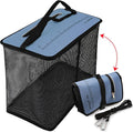 Dovesun Floating Fishing Basket, Collapsible Fish Basket Portable Fishing Net Quick-Drying Rubber Coated Fishing Bait Storage
