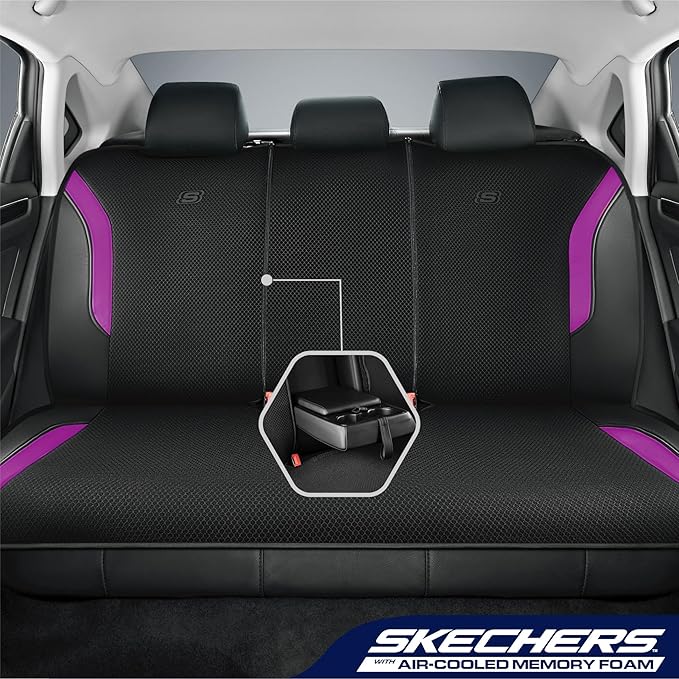 Skechers Memory Foam™ Car Seat Covers, Air Cool Mesh Thick Seat Covers, Car Seat Full Sets, Airbag Compatible, Automotive Com