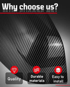 Side Mirror Caps Cover Compatible with Tesla Model Y 2021 2022 2023 2024 Gloss Carbon Fiber Mirror Covers