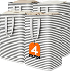 Lifewit 4 Pack Laundry Basket 80L Each, Collapsible Clothes Hamper with Reinforced Handles, Freestanding Waterproof Design fo