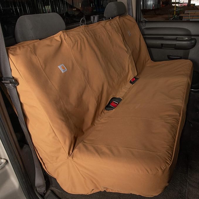 Carhartt Universal Nylon Duck Canvas Automotive Bench Seat Covers, Durable Fitted Full-Size Bench Seat Protection with Rain D