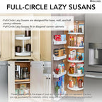 Rev-A-Shelf 2 Tier Full-Circle Lazy Susan for Corner Wall Cabinets Plastic 18" Double Shelf Swivel Kitchen Spice/Can Organize