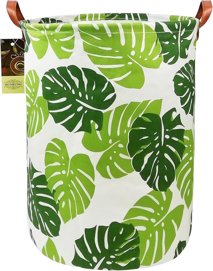 HUNRUNG Laundry Hamper,Large Canvas Fabric Lightweight Storage Basket Toy Organizer Dirty Clothes Collapsible Waterproof for 