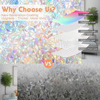 Hilarious Rainbow Window Privacy Film Glass Door Privacy Film Static Cling Tint Frosted 3D Decorative Window Film Sticker Privacy Decals Non-Adhesive Removable Stained Glass Film(39.4'' x 118'')