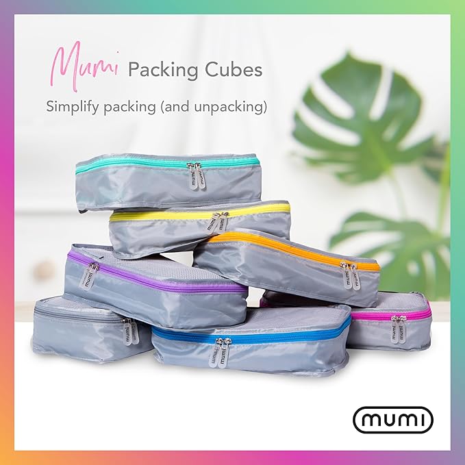MUMI Packing Cubes - 5 Compression Packing Cubes for Travel, Luggage Organizer Bags for Suitcases, Carry-On, Duffle or Backpa