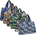 allydrew Large Foldable Tote Nylon Reusable Grocery Bags, 6 Pack