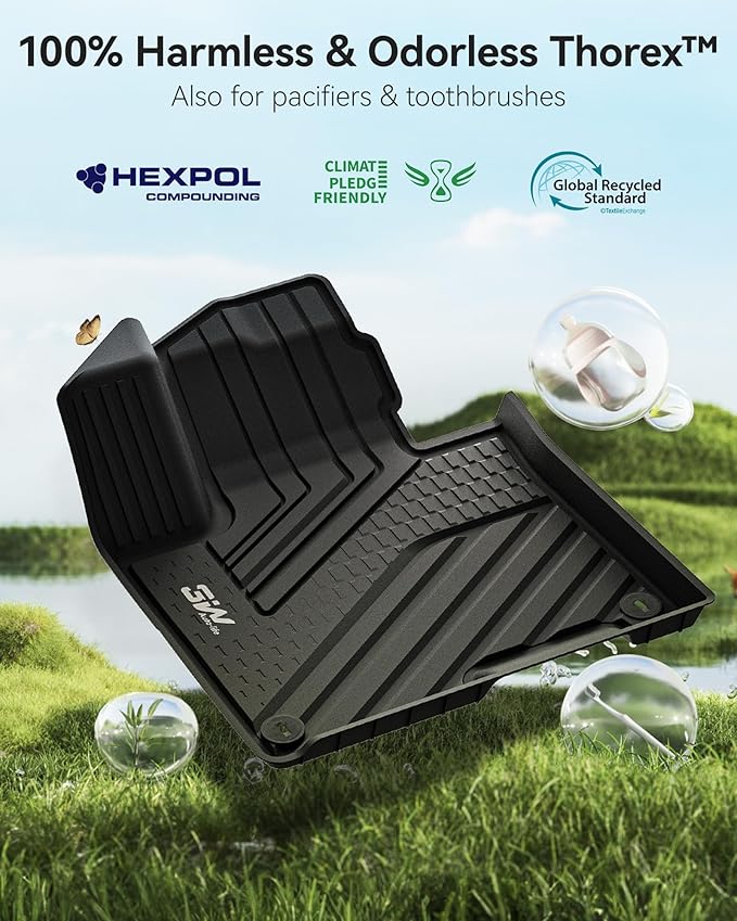 3W Floor Mats & Cargo Liner (with Subwoofer) Fit Kia Sportage (Not Fit Hybrid or PHEV) 2023-2025 2026 TPE All Weather Custom Fit Floor Liner for Kia Sportage Full Set Car Mats, Black