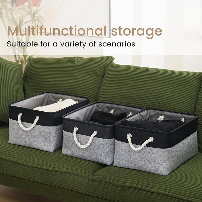 Large Storage Baskets- 15.7x11.8x8.26 inch Storage Bins for Shelves and Closet Organizing, Foldable Fabric Bin for Home Organ