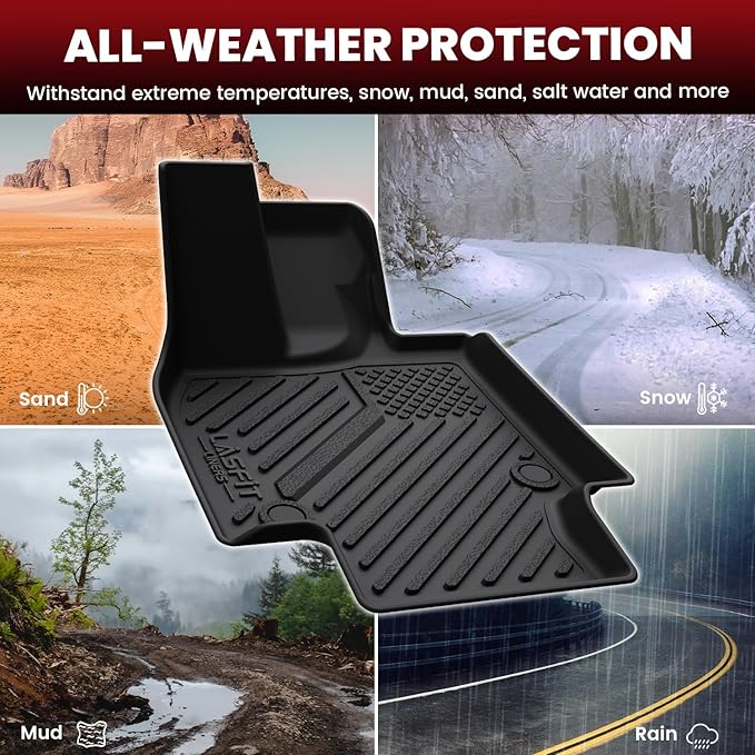 LASFIT Floor Mats & Cargo Mat for Toyota Crown Signia 2025 2026, TPE All Weather Protection Rubber Car Liners Custom Fit for Crown Signia Accessories 1st & 2nd Row & Trunk Mats, Black