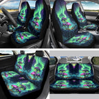 Galaxy Mushroom Car Seat Cover Full Set with Steering Wheel Cover Seat Belt Strap Pads Armrest Pad Coasters Keychain Lipstick Holder 13 PCS Automobile Accessory Interior Decor