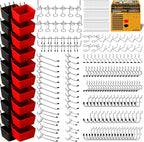 ELEAD 297 Piece Pegboard Hooks Kit, Peg Board Organizer Accessories with Bins for Organizing Various Tools, Fit 1/8 or 1/4 in
