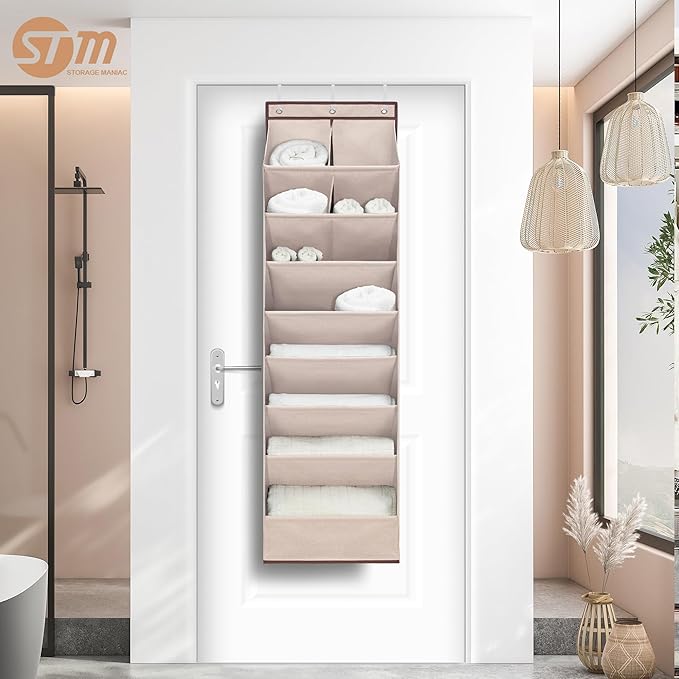 STORAGE MANIAC Over the Door Shoe Organizer Heavy-Duty Large Deep Pocket Hanging Shoe Organizer Shoe Rack Door Closet Shoe Or