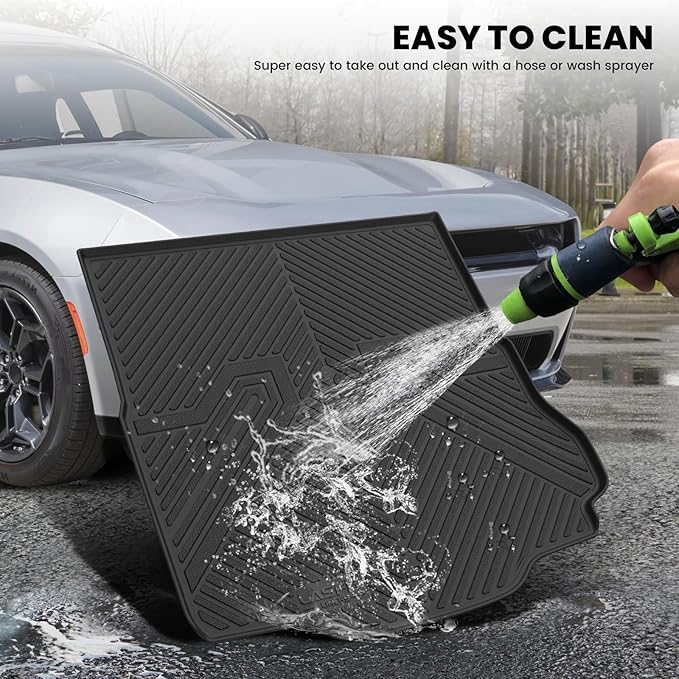 LASFIT Cargo Mat for Dodge Charger Daytona 2024 2025 Scat Pack & R/T (Fit 2-Door, Not for 4-Door), All Weather TPE Custom Fit Trunk Mats Cargo Liners, Black