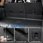 Floor Mats Cargo Mat for 2018-2024 Ford Expedition 7 Seats Captain Chairs(Not for Max Model), All Weather TPE Cargo Liner Backrest Mats Door Sill Protectors Car Accessories (Floor Mats Set)