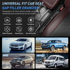 Car Seat Gap Filler 2Pack, Inserts Between Seats Console with Organizer Storage Upgraded Phone Holder Car Side Seat Gap Fillers Cars Front Seats Fill Plug Car Essentials for Vehicle SUV Truck (Black)