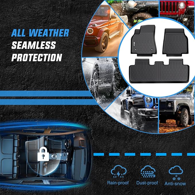 Nilight TPE Floor Mats for Tesla Model Y 5-Seat 2021 2022 2023 2024 2025 All Weather Custom Fit Heavy Duty Floor Liners