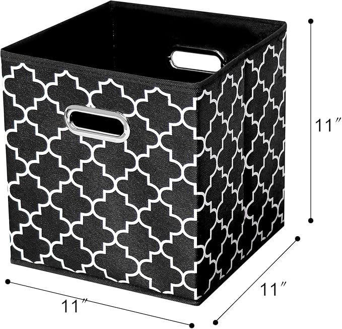 Fabric storage bins Cubes, Fabric Cube Organizer with Handle, Foldable Cube Bins for Cloth or Accessary Storage, 11x11x11 set