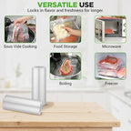 NutriChef Vacuum Sealer Bags 8x50 Rolls 2 pack Compatible with All Brands, Commercial Grade, Heavy Duty, Great for vac storag