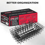 5-Piece Pegboard Baskets Set - Heavy Duty Peg Board Organizer Accessories Bin Set, Premium Black Metal Wire Baskets Tool Shel
