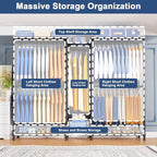Ulif E12C Pro Heavy Duty Closet Organizer System，Freestanding Clothing Racks for Hanging Clothes，Adjustable Garment Rack 71"W