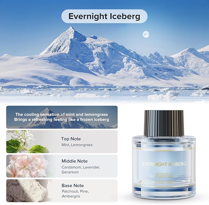 Ceeniu Car Air Fresheners - F26/CF12 Car Perfume Refill 45ml - Evernight Iceberg - Natural Plant Extracts - Long Lasting - 0%