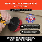 Drillbrush Heavy Duty Stiff Bristle Brush Kit – Power Scrubber Attachment for Concrete, Brick, Siding, Stone, Driveways, Fire