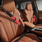 Cute Red Polka Dots Steering Wheel Cover for Women,Universal Fit 14-15 inch, Fashion Automotive Interior Decorative,with 2 Pa